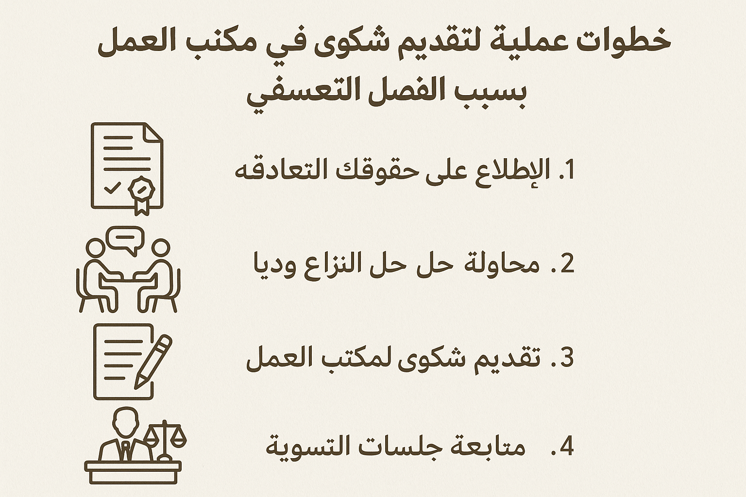 كيف يمكنني رفع شكوى في مكتب العمل في حال تعرضي للفصل التعسفي؟